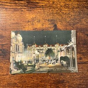Vintage Eric Von Stoheim’s Famous Monte Carlo Set Hollywood, CA Postcard